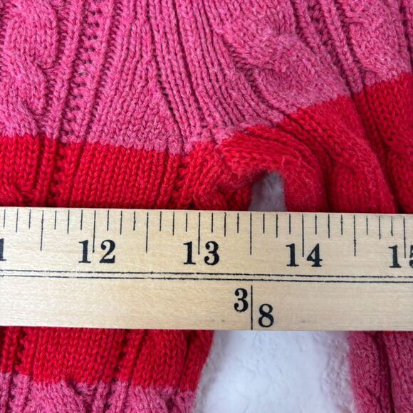 Y2K American Eagle Womens V-neck Sweater S Cable knit Striped Multicolor 2011 - Picture 11 of 13